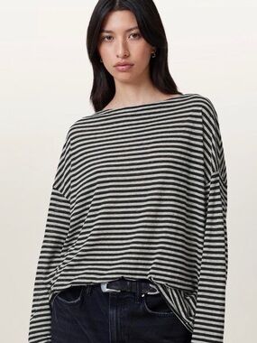 All saints Rita oversized striped top